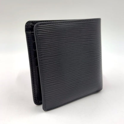 Louis Vuitton Portefeuille Marco Epi Noir Black Leather Black Bifold Wallet