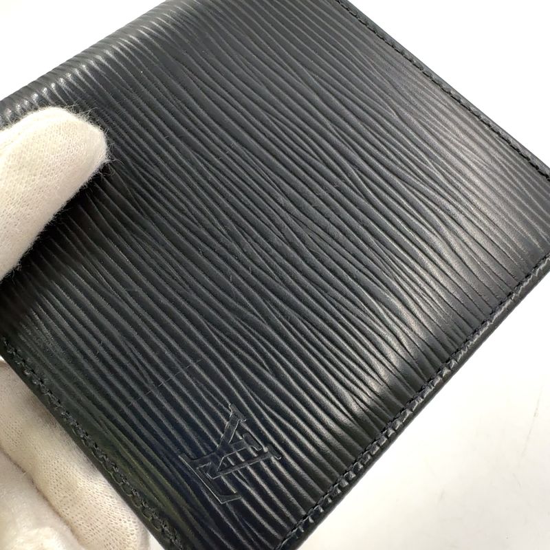 Louis Vuitton Portefeuille Marco Epi Noir Black Leather Black Bifold Wallet