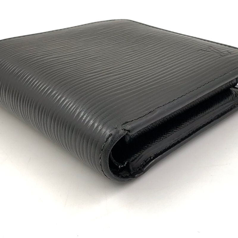 Louis Vuitton Portefeuille Marco Epi Noir Black Leather Black Bifold Wallet