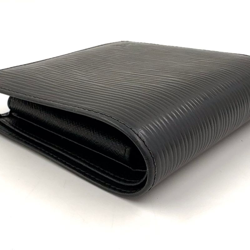Louis Vuitton Portefeuille Marco Epi Noir Black Leather Black Bifold Wallet