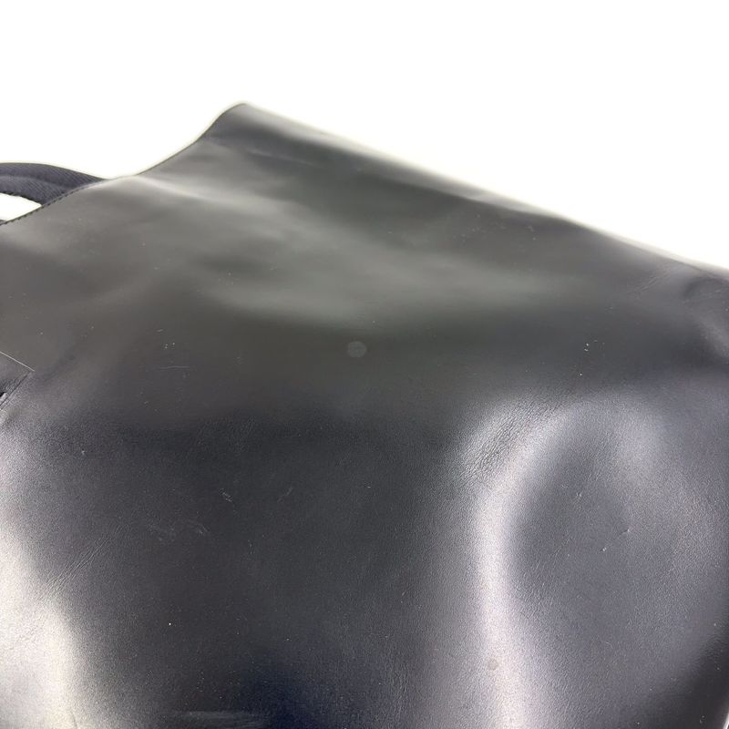 Prada Logo Shape Without Leather Black Tote Bag Silver