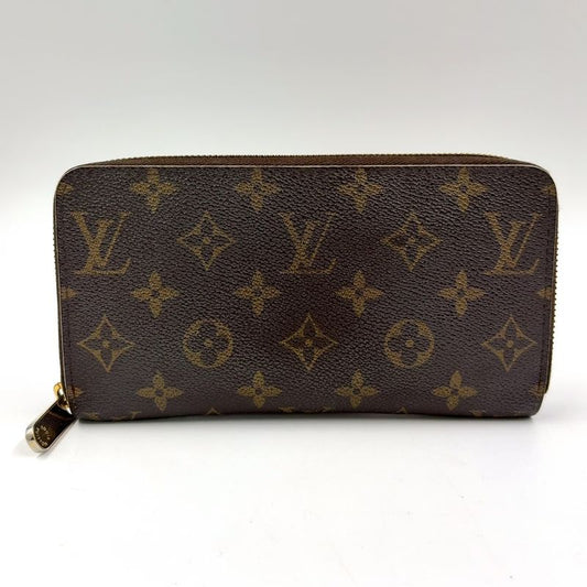 Louis Vuitton Zippy Wallet Monogram PVC Brown Round Zipper Long Wallet Gold