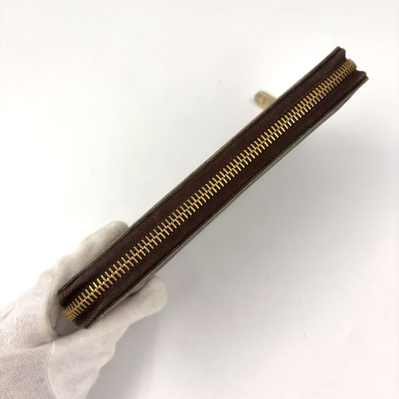 Louis Vuitton Zippy Wallet Monogram PVC Brown Round Zipper Long Wallet Gold