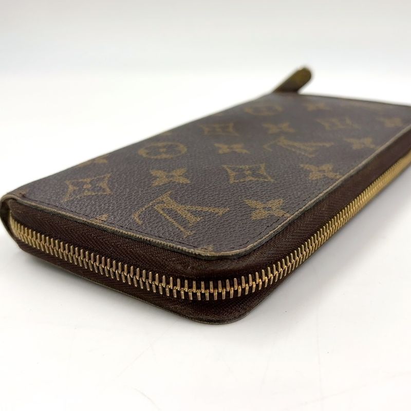 Louis Vuitton Zippy Wallet Monogram PVC Brown Round Zipper Long Wallet Gold