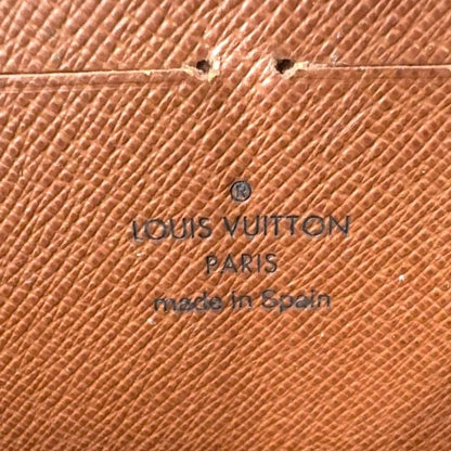 Louis Vuitton Zippy Wallet Monogram PVC Brown Round Zipper Long Wallet Gold