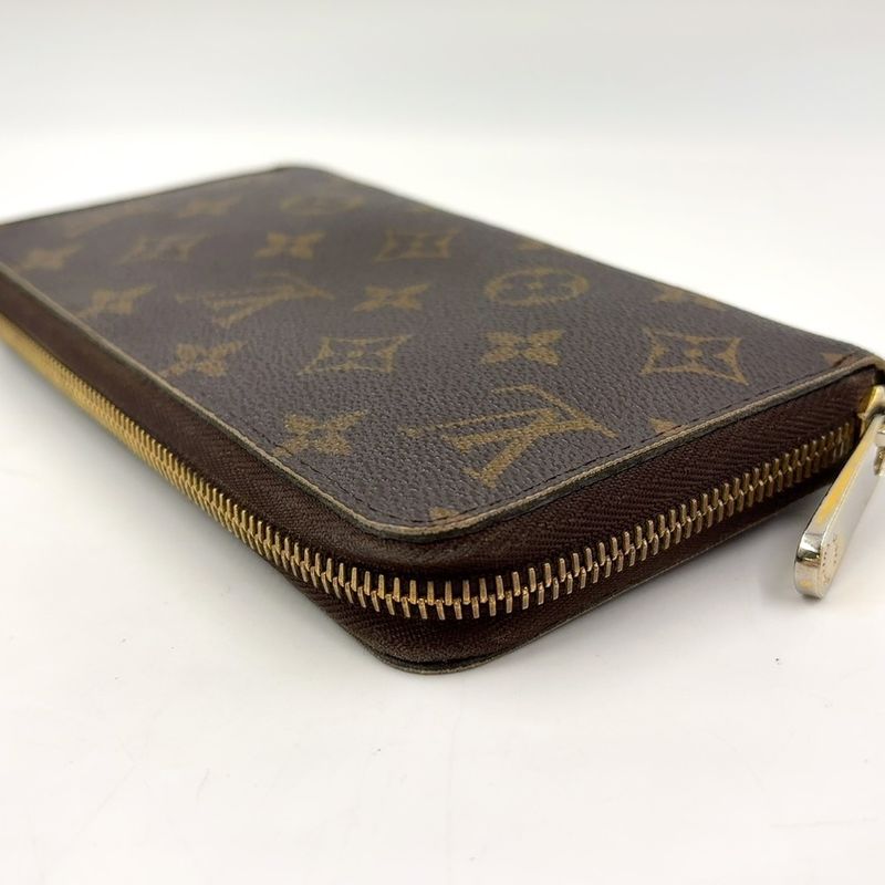 Louis Vuitton Zippy Wallet Monogram PVC Brown Round Zipper Long Wallet Gold