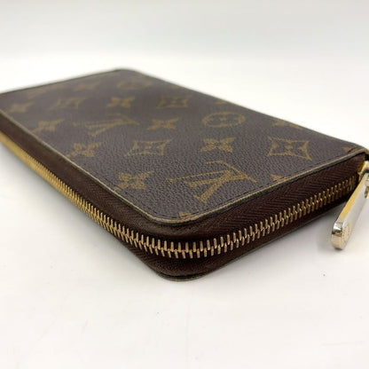 Louis Vuitton Zippy Wallet Monogram PVC Brown Round Zipper Long Wallet Gold