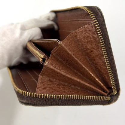 Louis Vuitton Zippy Wallet Monogram PVC Brown Round Zipper Long Wallet Gold