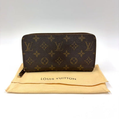 Louis Vuitton Zippy Wallet Monogram PVC Brown Round Zipper Long Wallet Gold