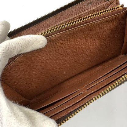 Louis Vuitton Zippy Wallet Monogram PVC Brown Round Zipper Long Wallet Gold