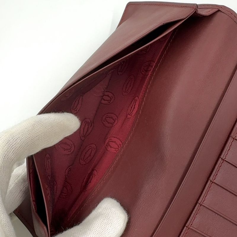 Cartier Must Line Leather Bordeaux Billfold Gold