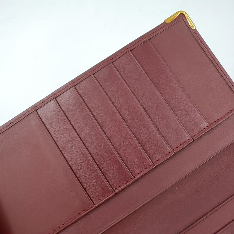 Cartier Must Line Leather Bordeaux Billfold Gold