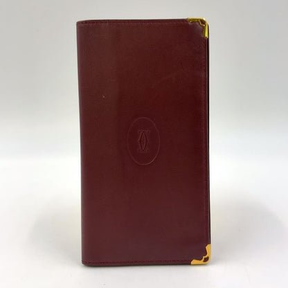 Cartier Must Line Leather Bordeaux Billfold Gold