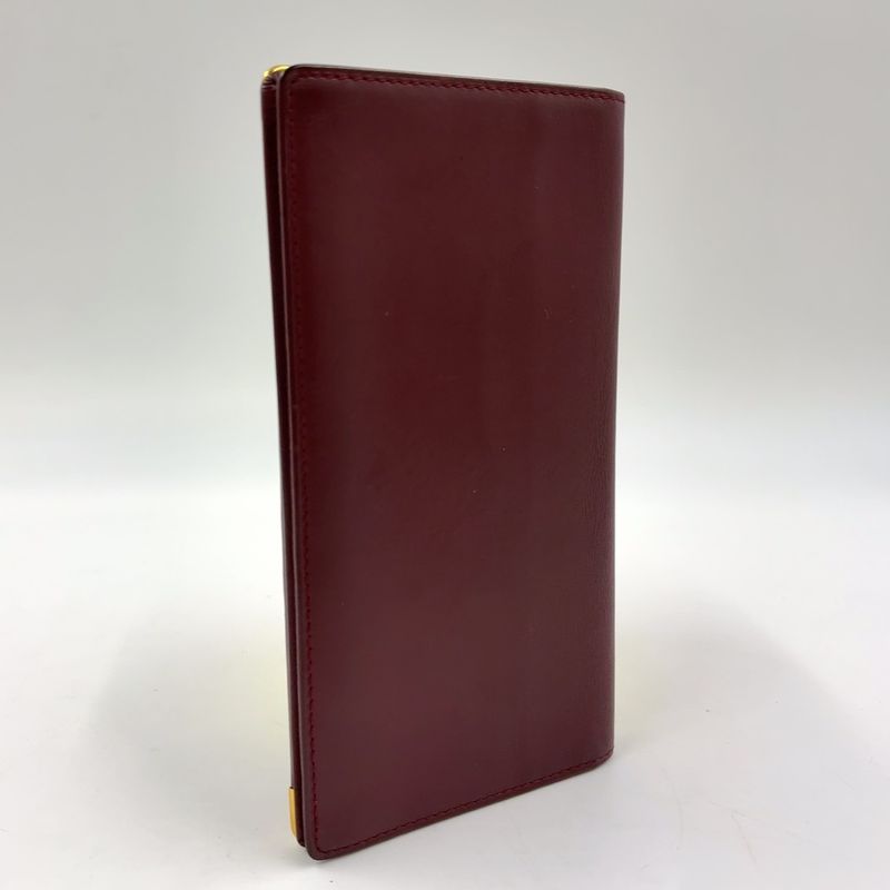 Cartier Must Line Leather Bordeaux Billfold Gold