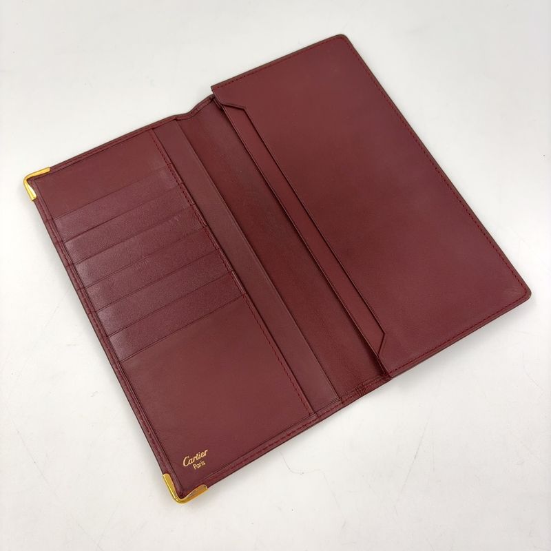 Cartier Must Line Leather Bordeaux Billfold Gold