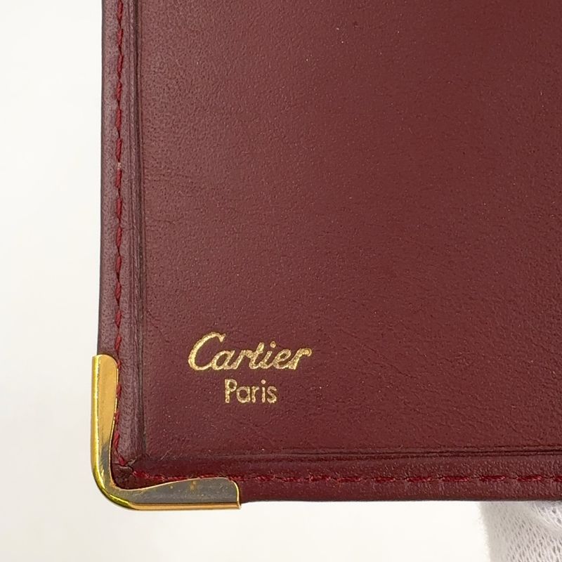 Cartier Must Line Leather Bordeaux Billfold Gold
