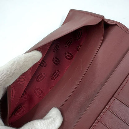 Cartier Must Line Leather Bordeaux Billfold Gold