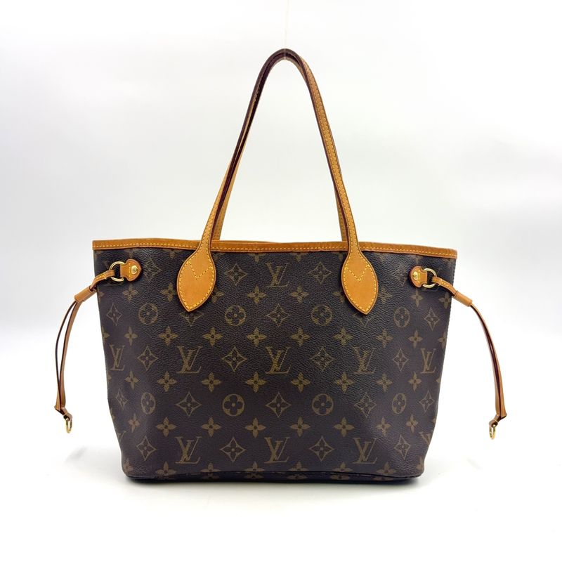 Louis Vuitton Neverfull PM Monogram Leather × PVC Brown Tote Bag Gold M40155