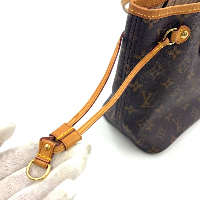 Louis Vuitton Neverfull PM Monogram Leather × PVC Brown Tote Bag Gold M40155