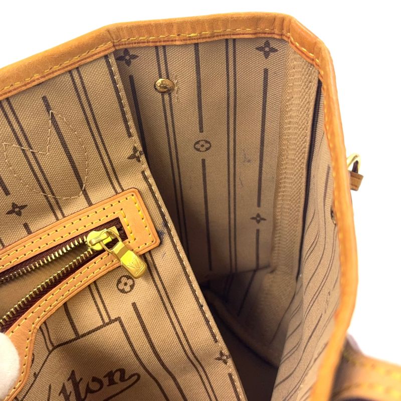 Louis Vuitton Neverfull PM Monogram Leather × PVC Brown Tote Bag Gold M40155