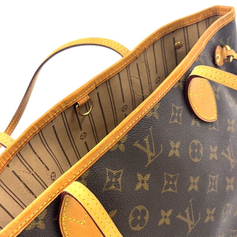 Louis Vuitton Neverfull PM Monogram Leather × PVC Brown Tote Bag Gold M40155