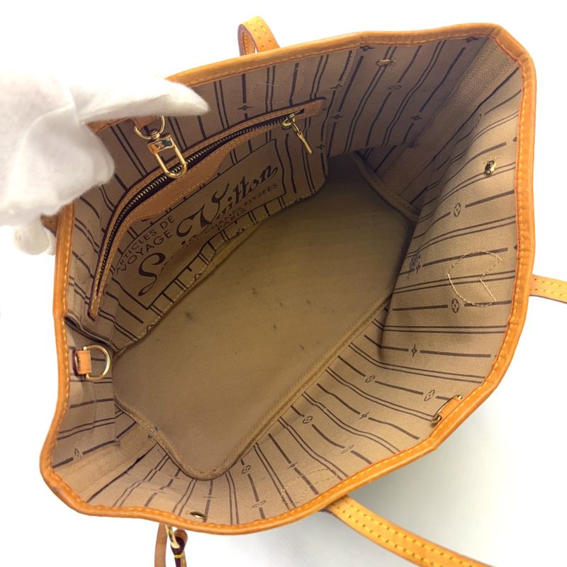 Louis Vuitton Neverfull PM Monogram Leather × PVC Brown Tote Bag Gold M40155
