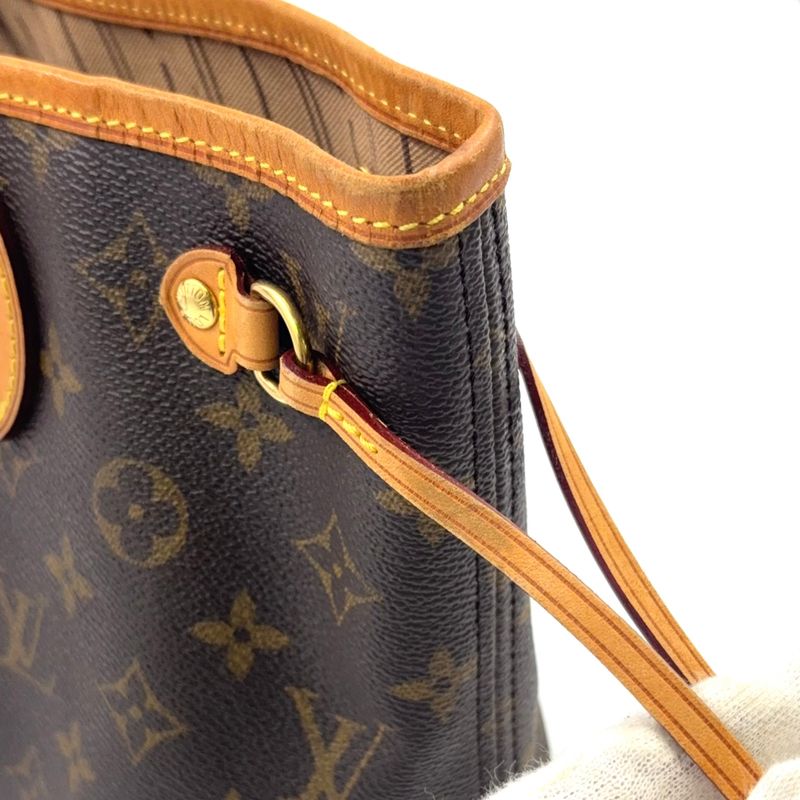 Louis Vuitton Neverfull PM Monogram Leather × PVC Brown Tote Bag Gold M40155