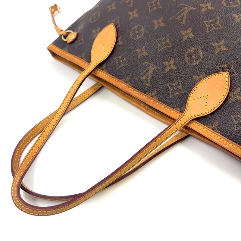 Louis Vuitton Neverfull PM Monogram Leather × PVC Brown Tote Bag Gold M40155