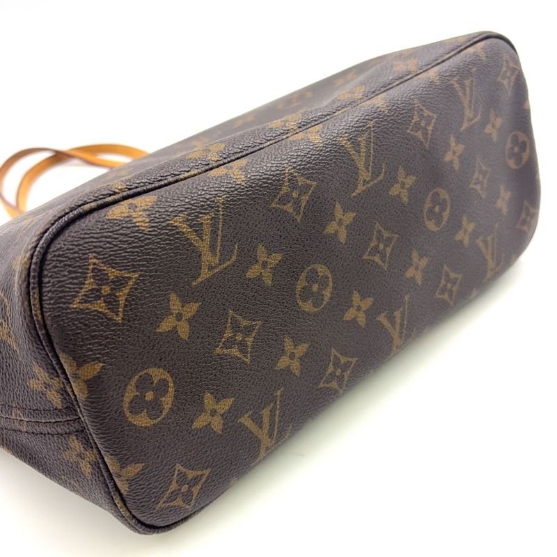Louis Vuitton Neverfull PM Monogram Leather × PVC Brown Tote Bag Gold M40155