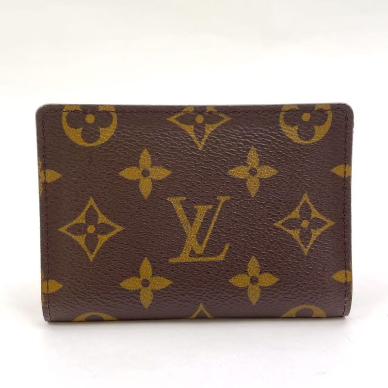 Louis Vuitton Porte 2 Carte Vertical Monogram PVC Brown Card Case Pass Case