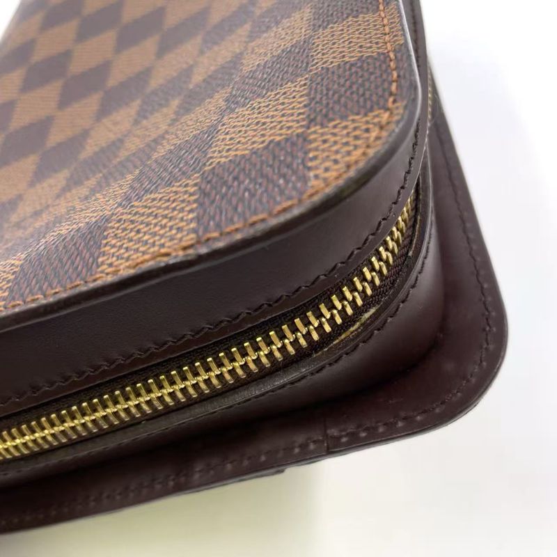 Louis Vuitton Damier Saint Louis Damier Ebene Second Bag Leather X PVC Brown