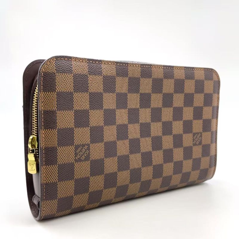 Louis Vuitton Damier Saint Louis Damier Ebene Second Bag Leather X PVC Brown