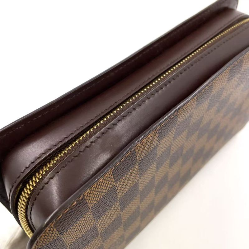 Louis Vuitton Damier Saint Louis Damier Ebene Second Bag Leather X PVC Brown