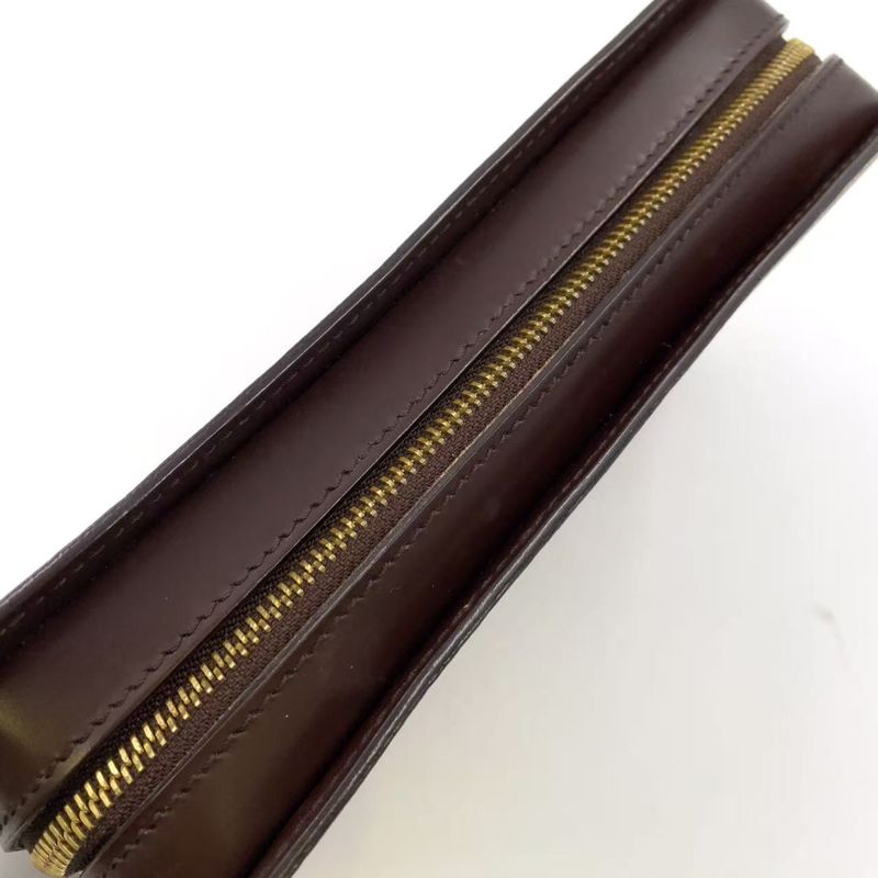 Louis Vuitton Damier Saint Louis Damier Ebene Second Bag Leather X PVC Brown