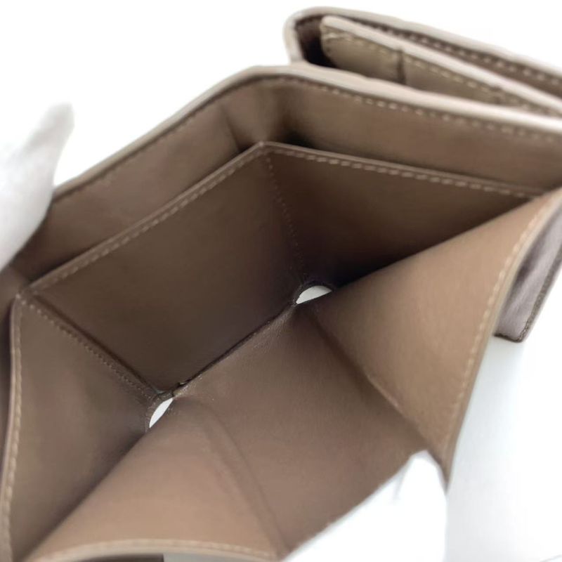 Balenciaga Hourglass Croc Shape Purses Leather Gray Beige Wallet Silver