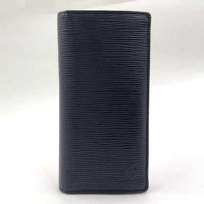 Louis Vuitton Portefeuille Brazza Epi RFID Compatible Leather Black Folded Long