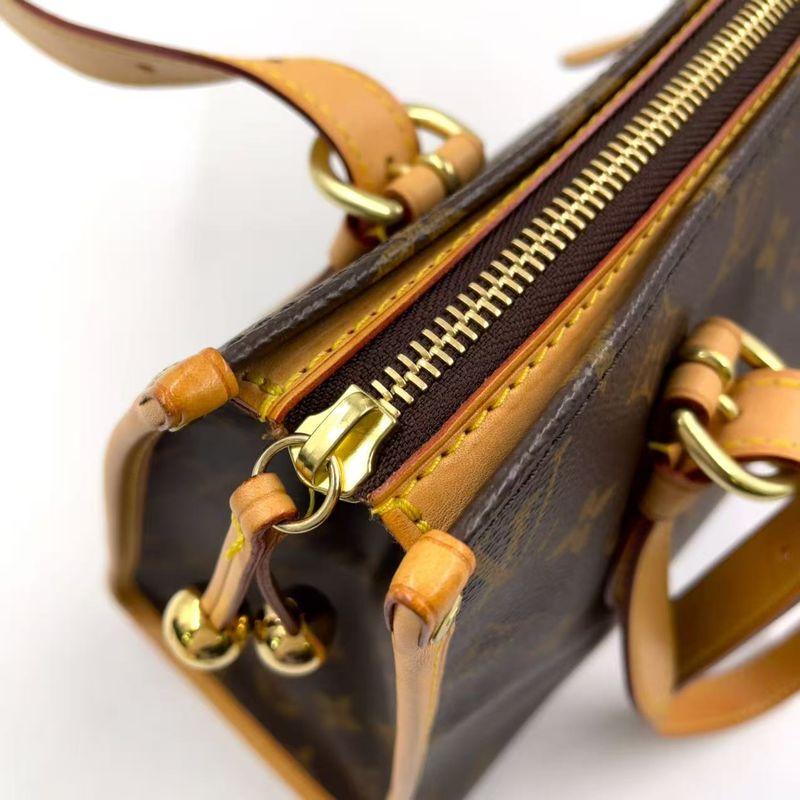 Louis Vuitton Popincourt O Monogram Leather × PVC Brown Tote Bag Gold M40007