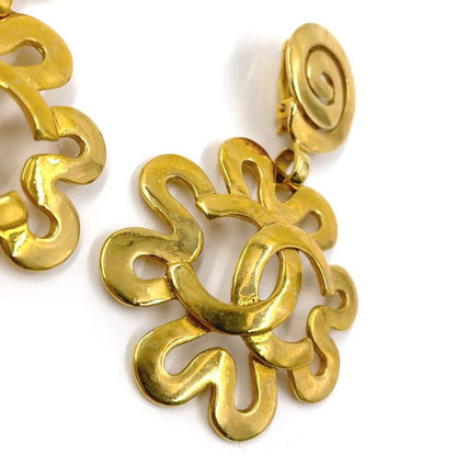 Chanel Coco Mark Flower GP Gold Earrings