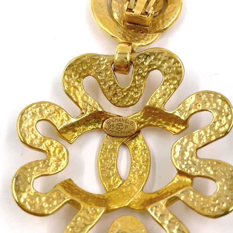 Chanel Coco Mark Flower GP Gold Earrings