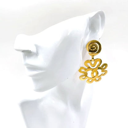Chanel Coco Mark Flower GP Gold Earrings