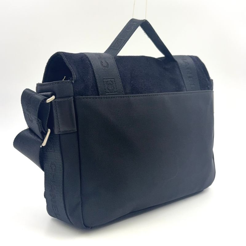 Chanel Sport Line Logo Serial No 9 Leather X Nylon X Felt Black Shoulder Bag