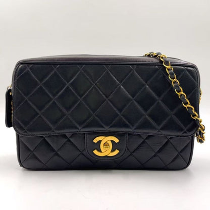 Chanel Matelasse Zipper Serial No 3 Lambskin Black Shoulder Bag Gold