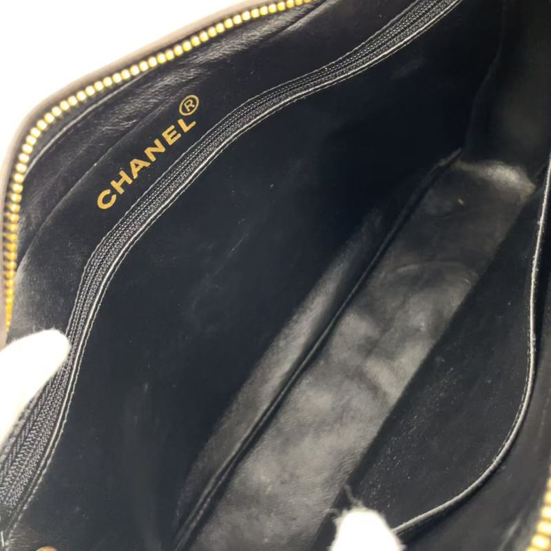 Chanel Matelasse Zipper Serial No 3 Lambskin Black Shoulder Bag Gold