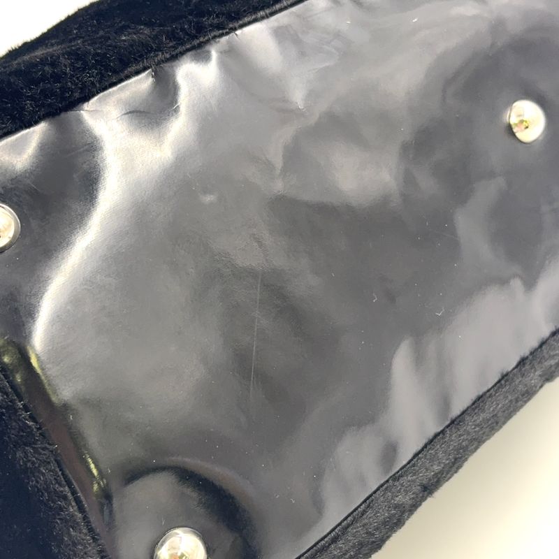 Chanel Camellia Matelasse Serial No 13 Series Enamel Leather X Fur Black Chain