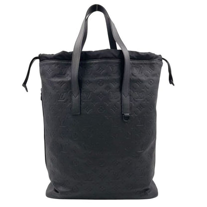 Louis Vuitton Monogram Helmet Drawstring RFID Compatible Leather Black Tote Bag
