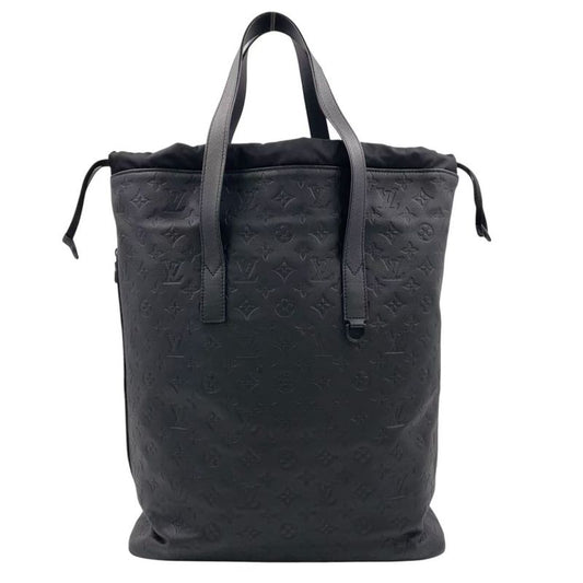 Louis Vuitton Monogram Helmet Drawstring RFID Compatible Leather Black Tote Bag