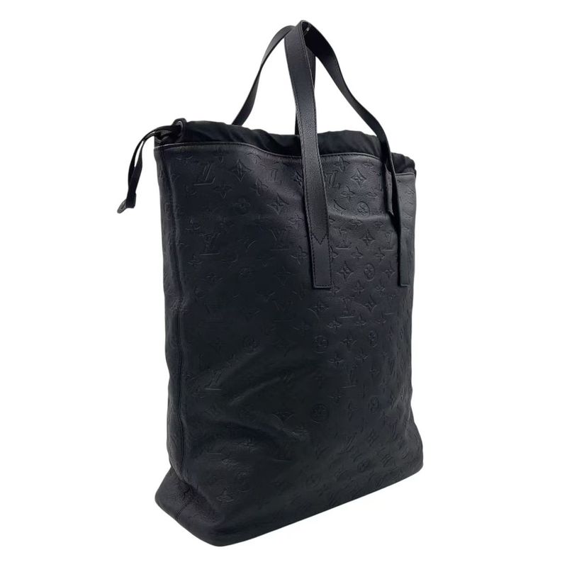 Louis Vuitton Monogram Helmet Drawstring RFID Compatible Leather Black Tote Bag