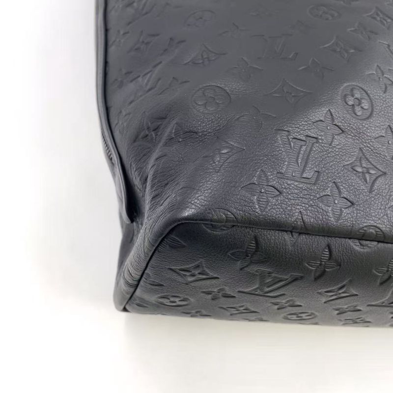 Louis Vuitton Monogram Helmet Drawstring RFID Compatible Leather Black Tote Bag