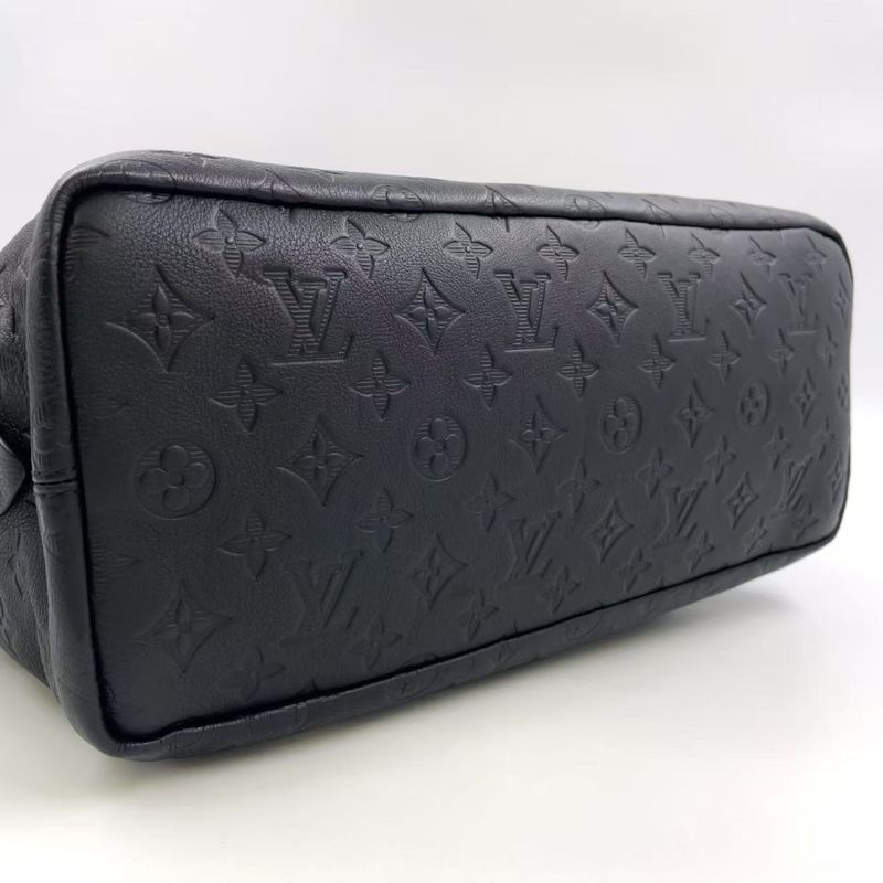 Louis Vuitton Monogram Helmet Drawstring RFID Compatible Leather Black Tote Bag