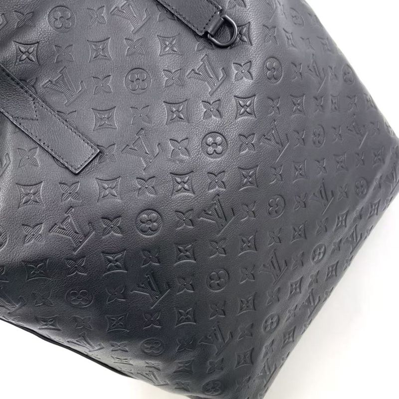 Louis Vuitton Monogram Helmet Drawstring RFID Compatible Leather Black Tote Bag